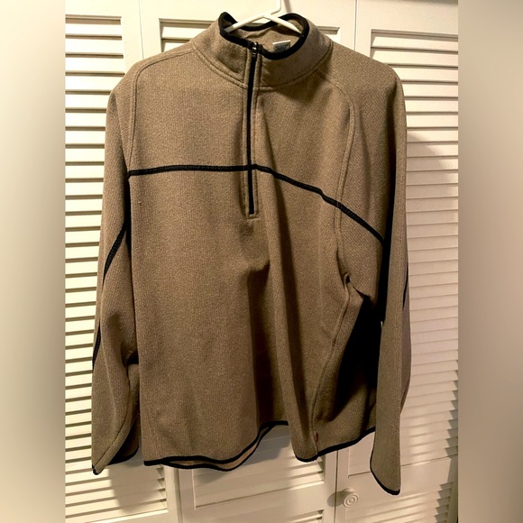 Old Navy Men’s 1/4 Zip Jacket Knit Shell W Fleece Lining Khaki/Black XXL GUC - Picture 1 of 11